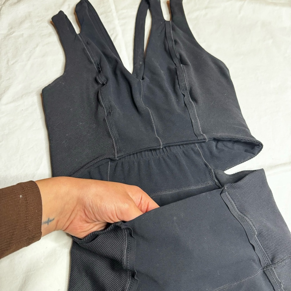 Nike - Black Dri-FIT Yoga Luxe Skinny Jumpsuit Activewear - Picture 5 of 10